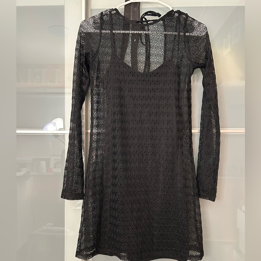Divided Black Long Sleeve Wednesday Inspired Dress- XS, Worn Once